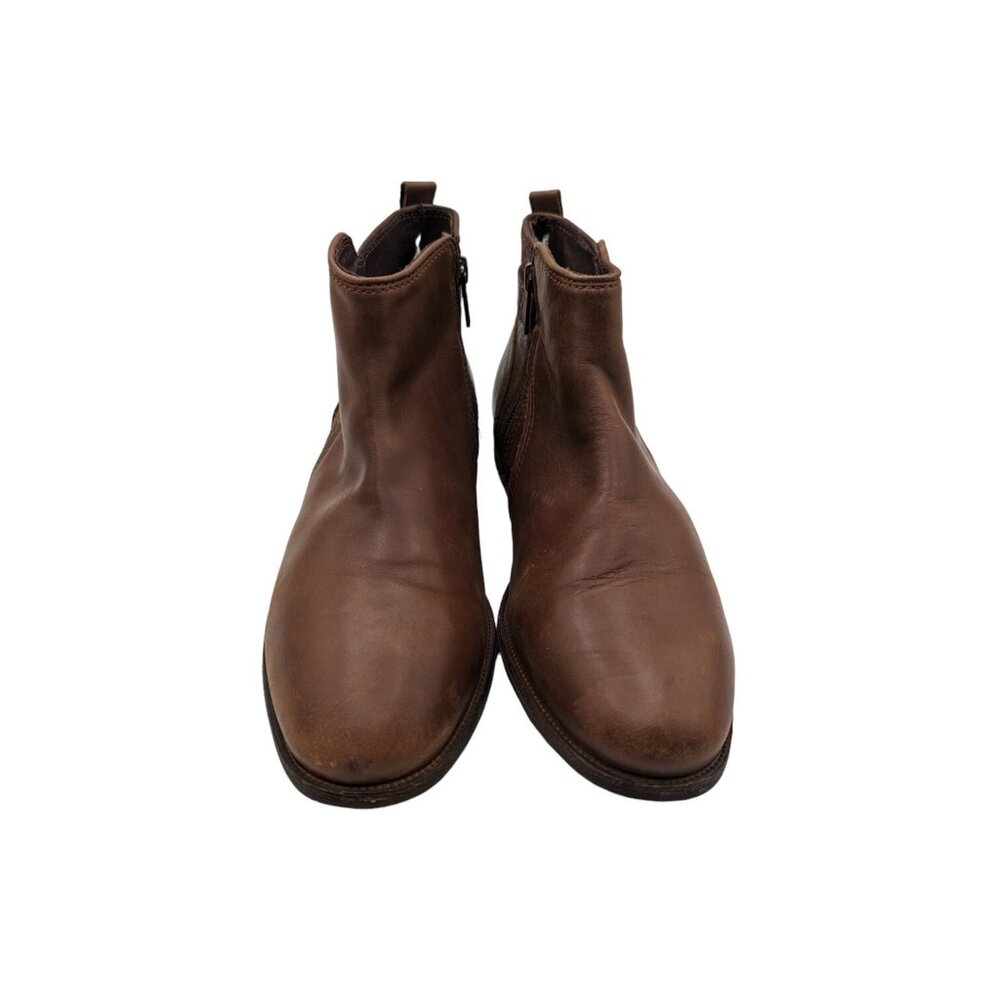 UGG Demi Ankle Boots Size 8 Chestnut Brown Leather Upper Sherpa Lined Shoes - Picture 2 of 9